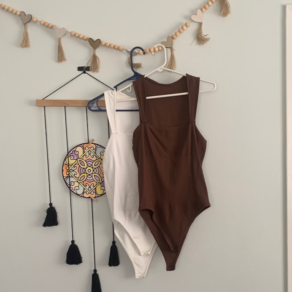 One Piece Set bodysuit - Brown and White